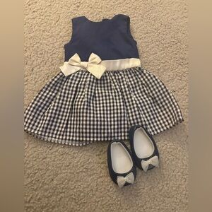 American Girl Vintage Navy and White Gingham Dress